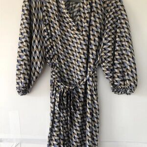 Primark Ladies Geometric Print Shift Dress Raglan Dress Size 8 USA